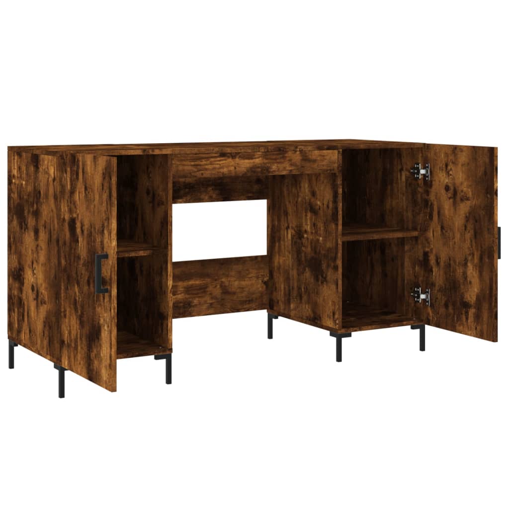 Bureau 140x50x75 cm bewerkt hout gerookt eikenkleurig is nu te koop bij PeponiXL, paradijselijk wonen!