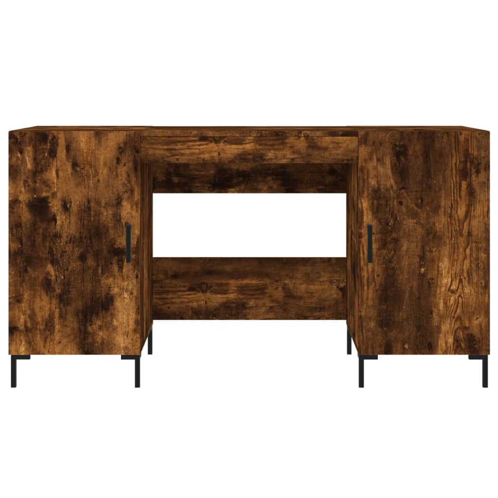 Bureau 140x50x75 cm bewerkt hout gerookt eikenkleurig is nu te koop bij PeponiXL, paradijselijk wonen!