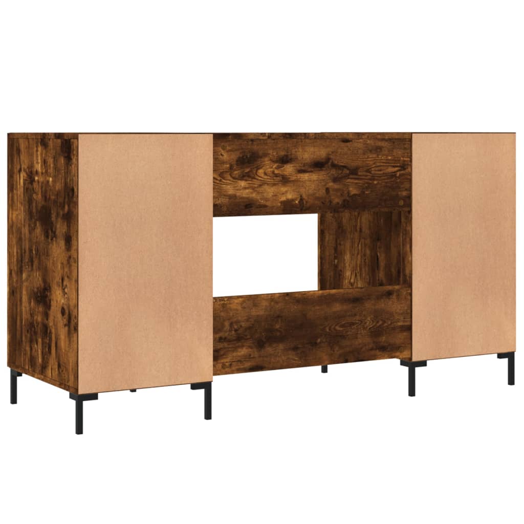 Bureau 140x50x75 cm bewerkt hout gerookt eikenkleurig is nu te koop bij PeponiXL, paradijselijk wonen!