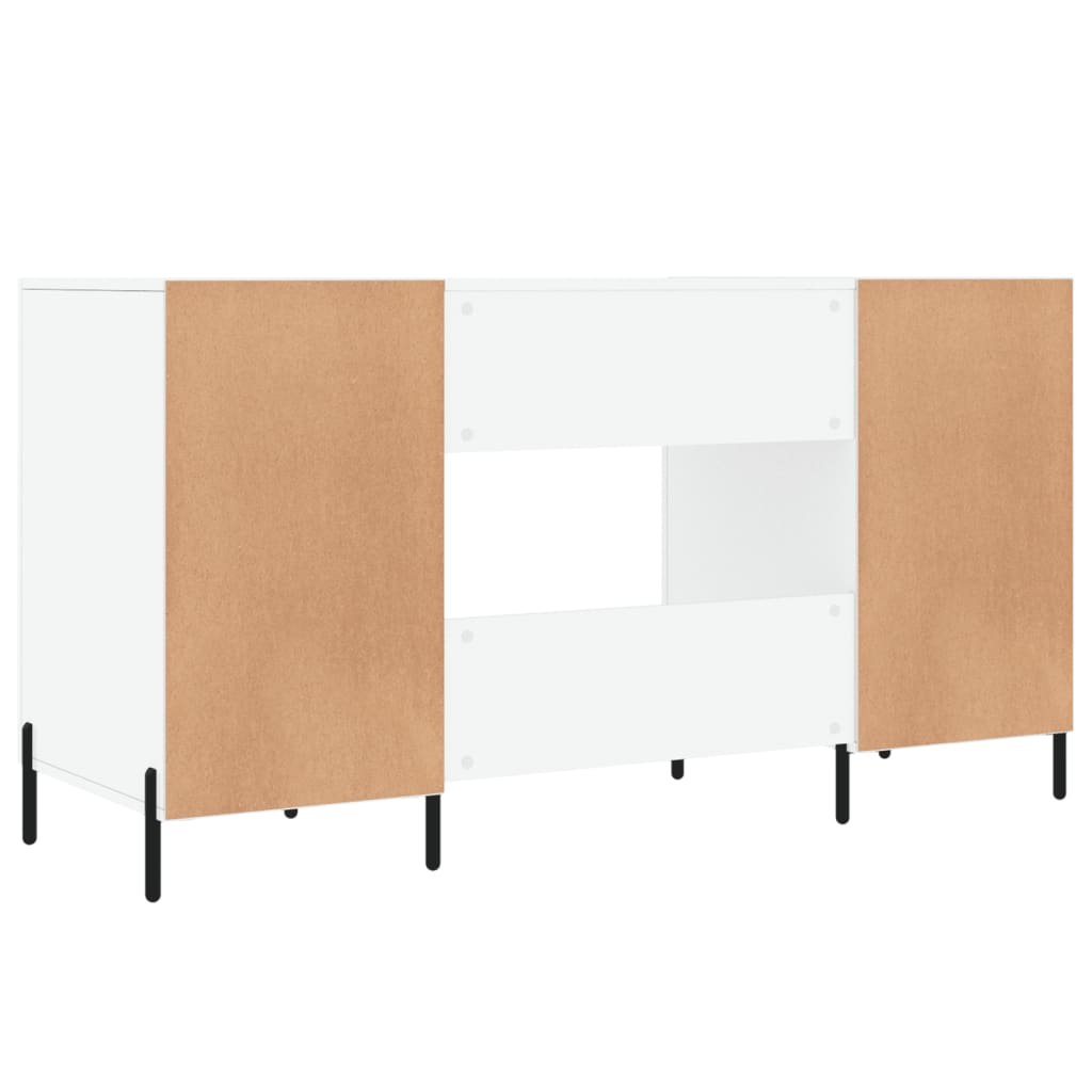 Bureau 140x50x75 cm bewerkt hout hoogglans wit is nu te koop bij PeponiXL, paradijselijk wonen!