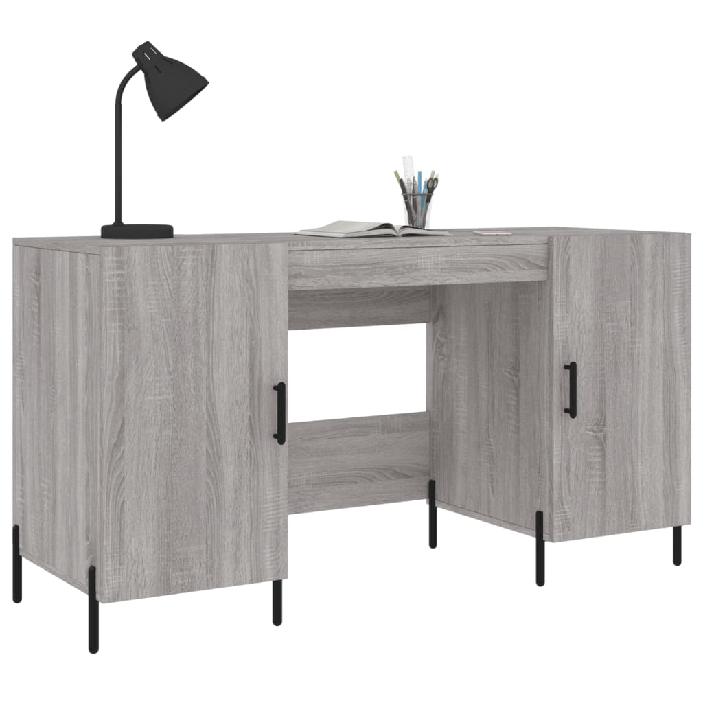 Bureau 140x50x75 cm bewerkt hout grijs sonoma eikenkleurig is nu te koop bij PeponiXL, paradijselijk wonen!