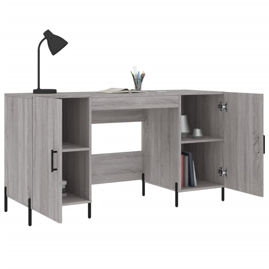 Bureau 140x50x75 cm bewerkt hout grijs sonoma eikenkleurig is nu te koop bij PeponiXL, paradijselijk wonen!