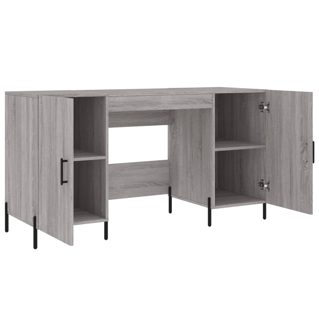 Bureau 140x50x75 cm bewerkt hout grijs sonoma eikenkleurig is nu te koop bij PeponiXL, paradijselijk wonen!