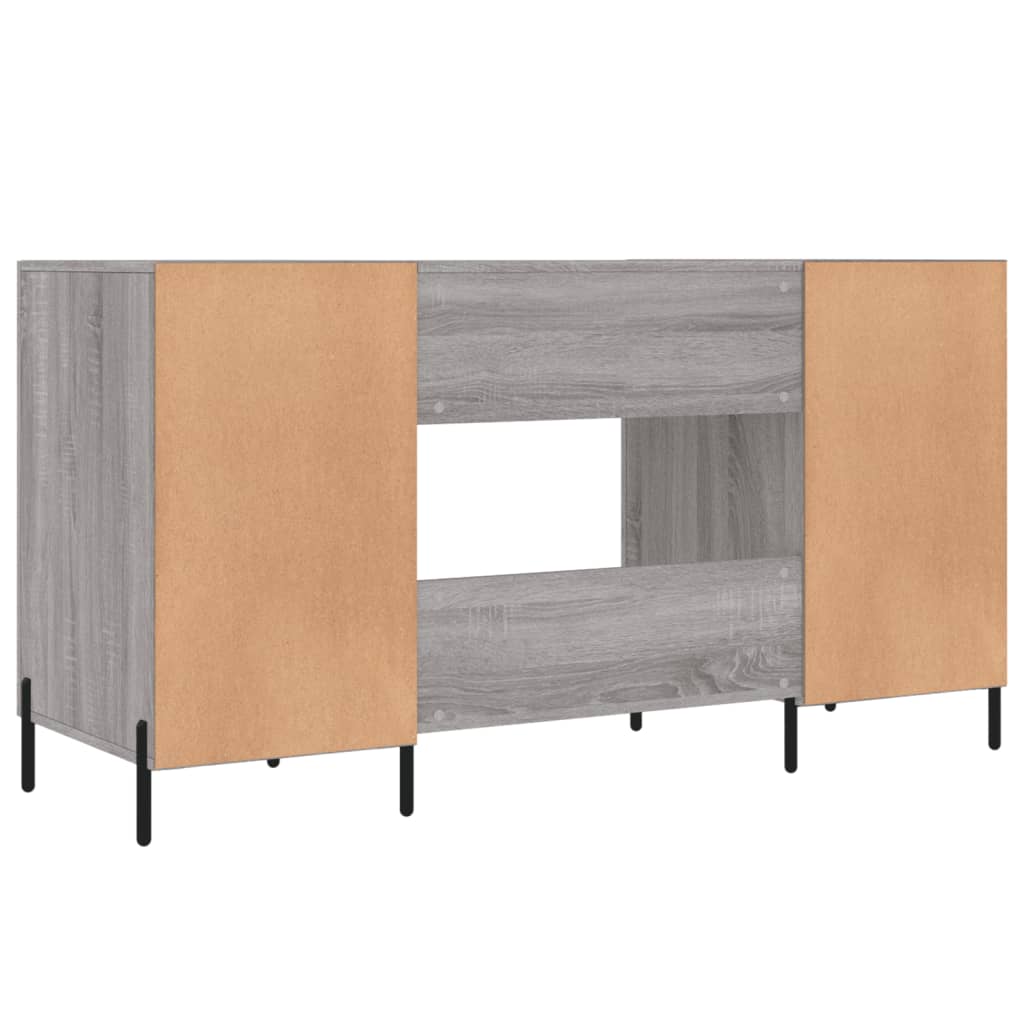 Bureau 140x50x75 cm bewerkt hout grijs sonoma eikenkleurig is nu te koop bij PeponiXL, paradijselijk wonen!