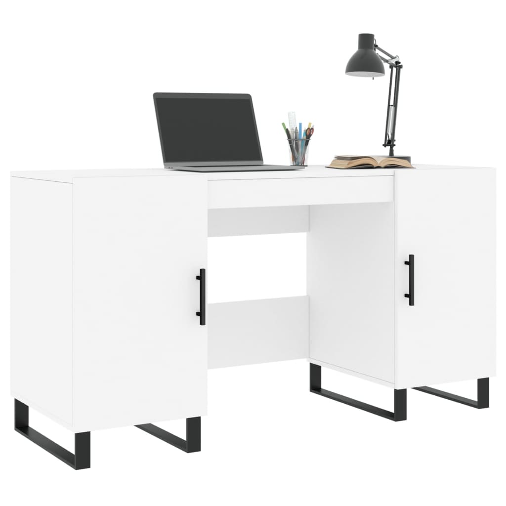 Bureau 140x50x75 cm bewerkt hout wit is nu te koop bij PeponiXL, paradijselijk wonen!