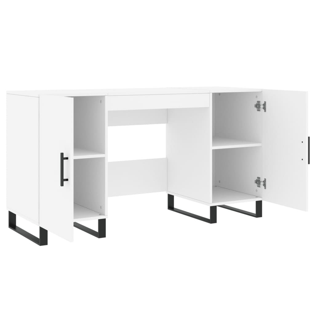 Bureau 140x50x75 cm bewerkt hout wit is nu te koop bij PeponiXL, paradijselijk wonen!