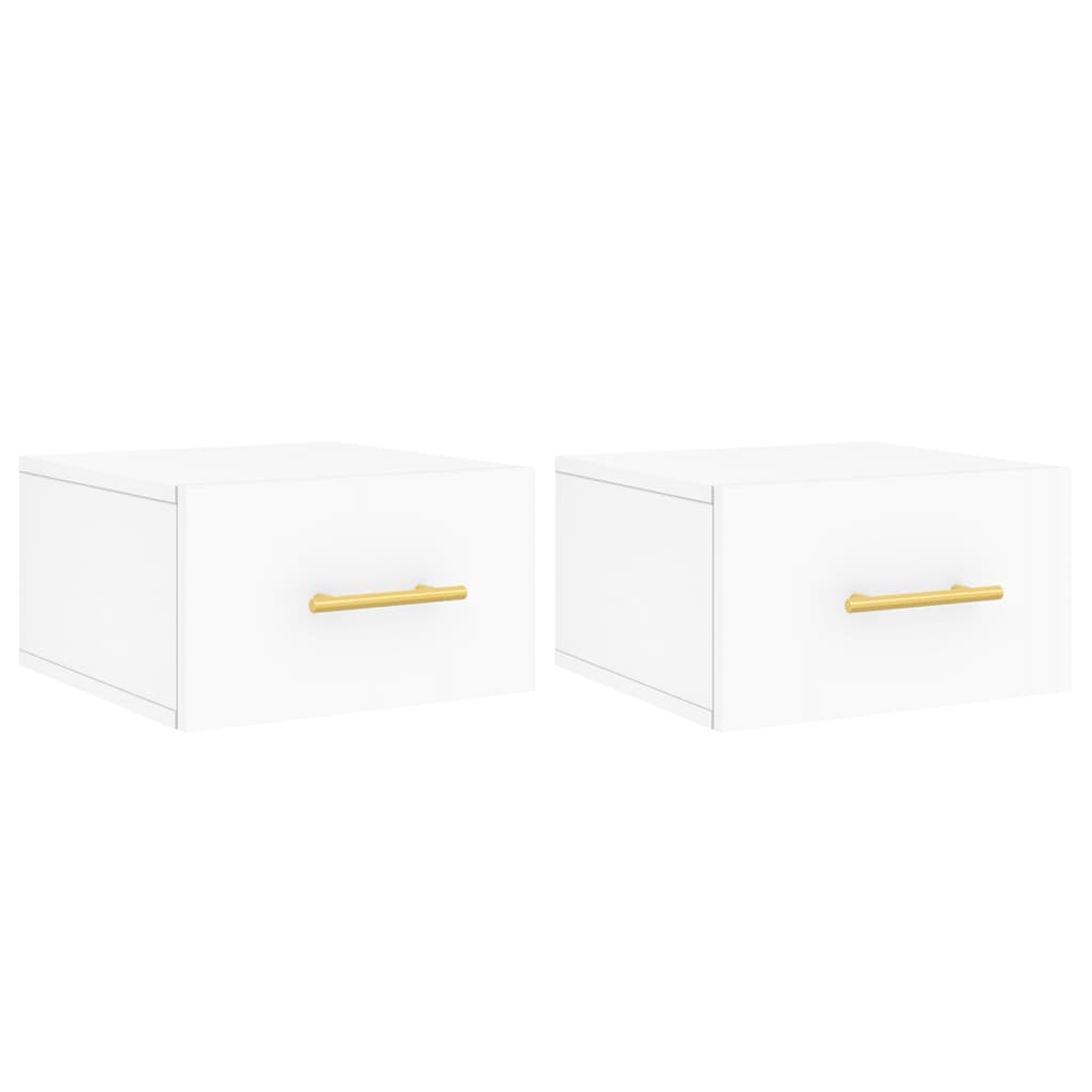 Nachtkastjes 2 st wandgemonteerd 35x35x20 cm wit is nu te koop bij PeponiXL, paradijselijk wonen!