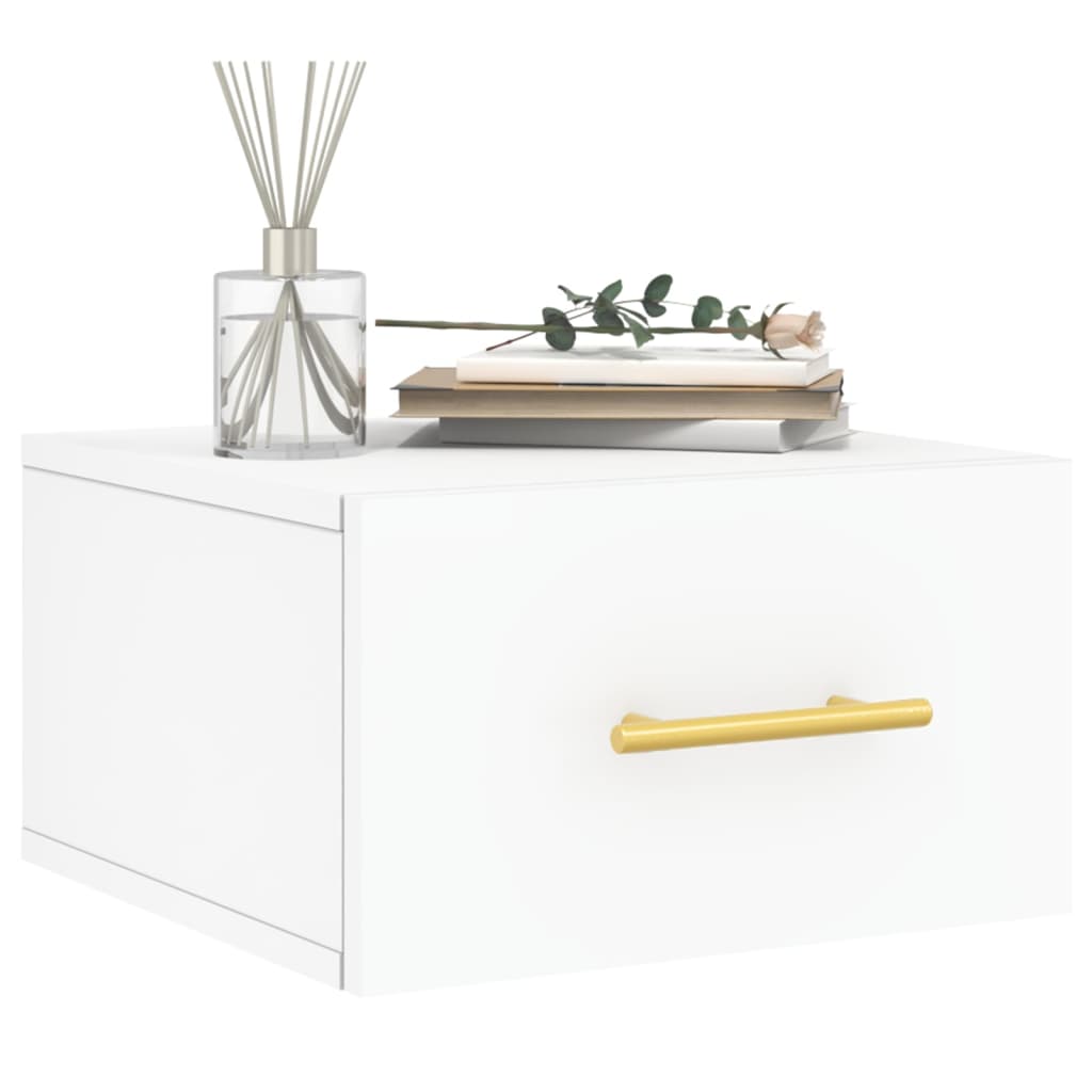 Nachtkastjes 2 st wandgemonteerd 35x35x20 cm wit is nu te koop bij PeponiXL, paradijselijk wonen!