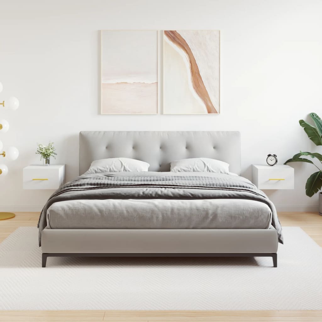 Nachtkastjes 2 st wandgemonteerd 35x35x20 cm wit is nu te koop bij PeponiXL, paradijselijk wonen!