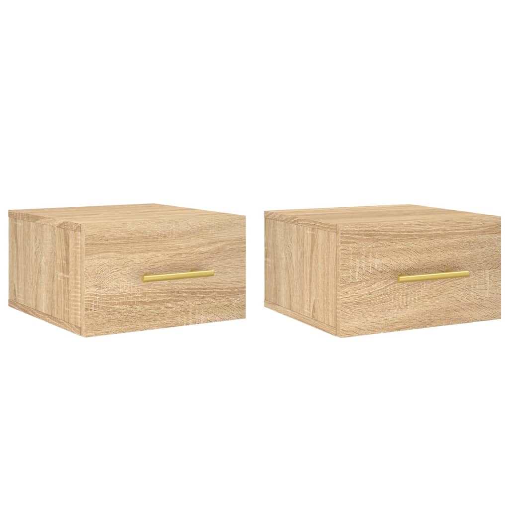 Nachtkastjes 2 st wandgemonteerd 35x35x20 cm sonoma eikenkleur is nu te koop bij PeponiXL, paradijselijk wonen!