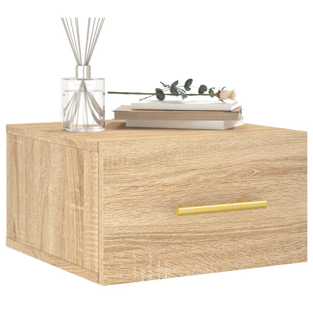 Nachtkastjes 2 st wandgemonteerd 35x35x20 cm sonoma eikenkleur is nu te koop bij PeponiXL, paradijselijk wonen!