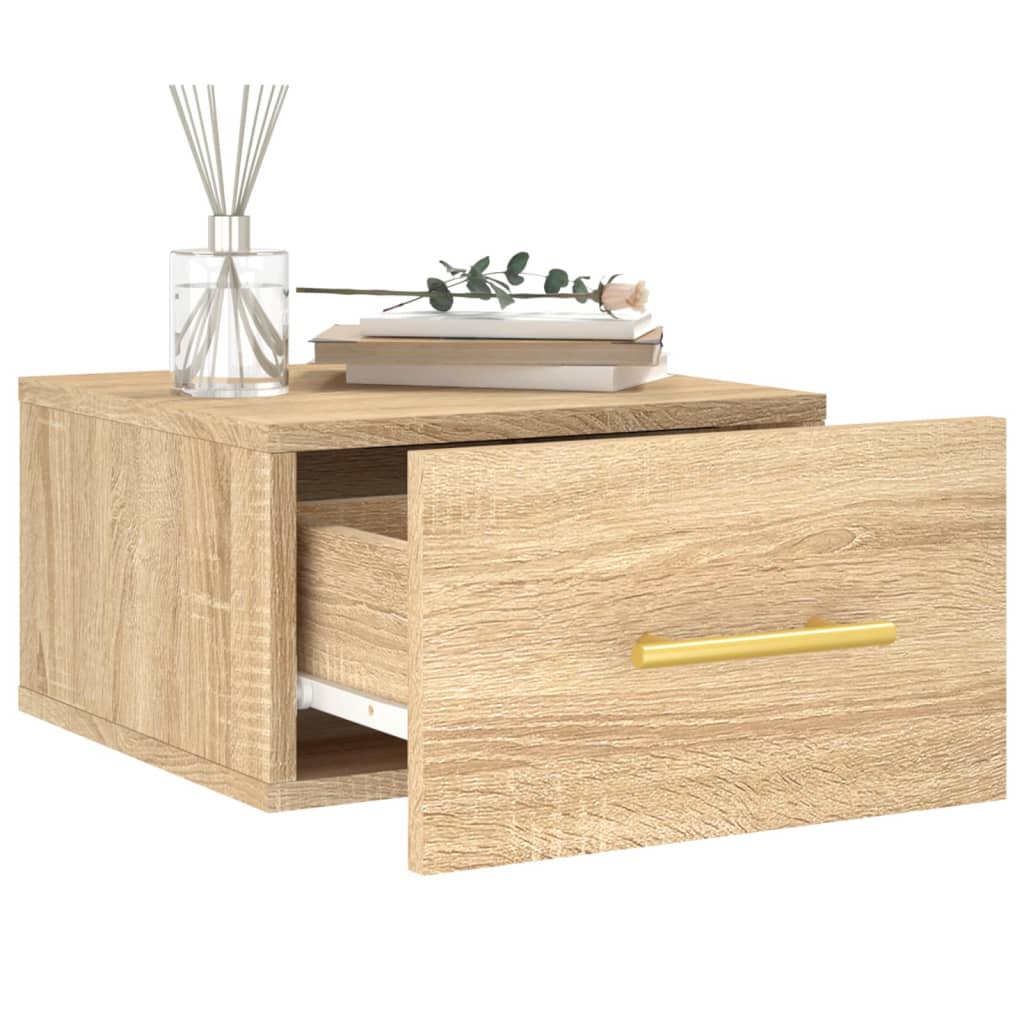 Nachtkastjes 2 st wandgemonteerd 35x35x20 cm sonoma eikenkleur is nu te koop bij PeponiXL, paradijselijk wonen!
