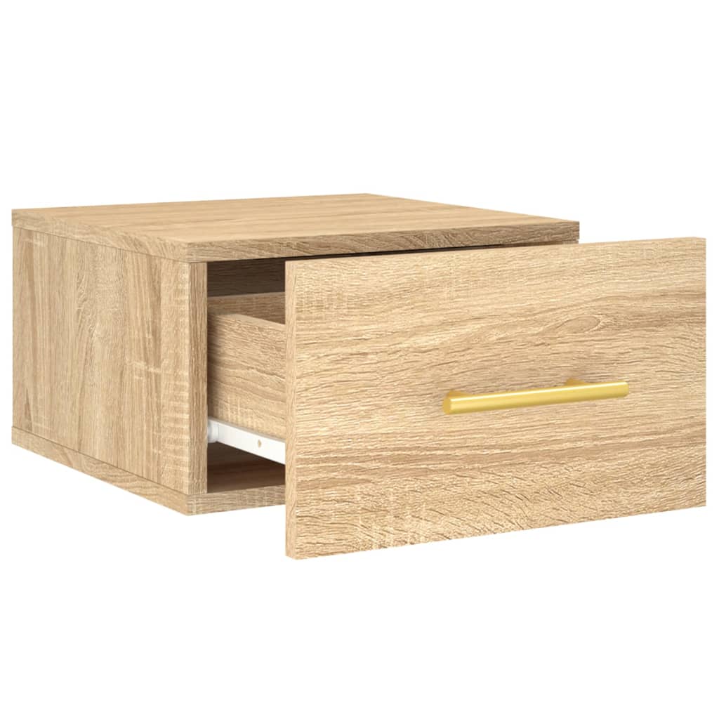 Nachtkastjes 2 st wandgemonteerd 35x35x20 cm sonoma eikenkleur is nu te koop bij PeponiXL, paradijselijk wonen!