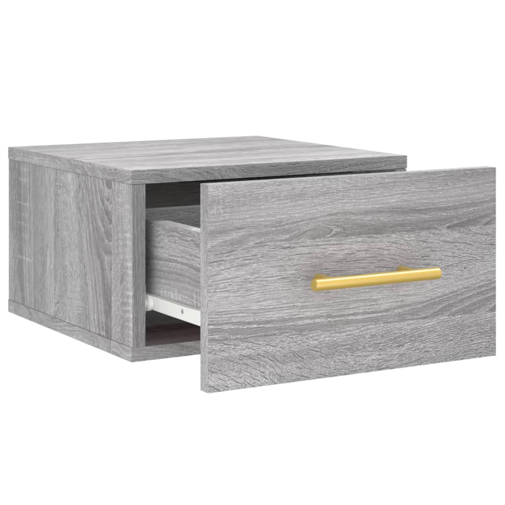 Nachtkastje wandgemonteerd 35x35x20 cm grijs sonoma eikenkleur is nu te koop bij PeponiXL, paradijselijk wonen!