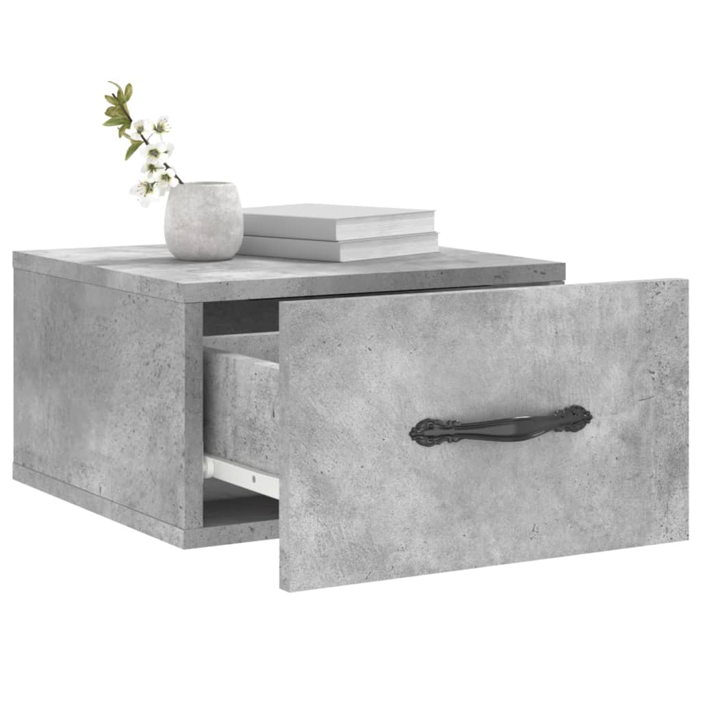 Nachtkastje wandgemonteerd 35x35x20 cm betongrijs is nu te koop bij PeponiXL, paradijselijk wonen!
