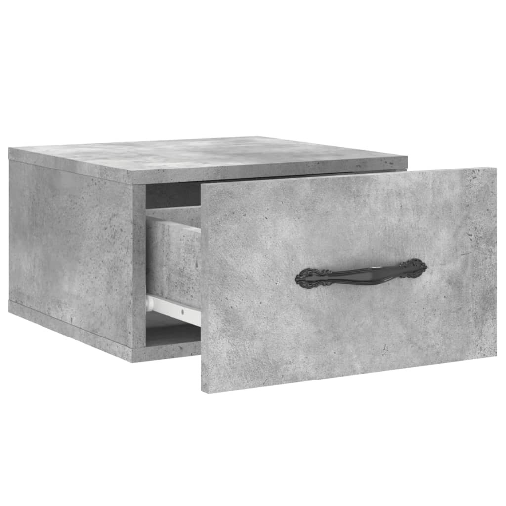 Nachtkastje wandgemonteerd 35x35x20 cm betongrijs is nu te koop bij PeponiXL, paradijselijk wonen!