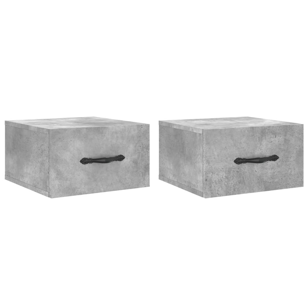 Nachtkastjes 2 st wandgemonteerd 35x35x20 cm betongrijs is nu te koop bij PeponiXL, paradijselijk wonen!