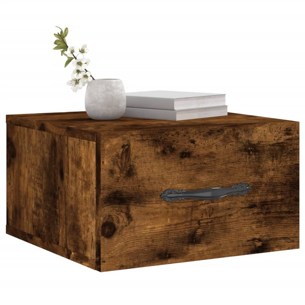 Nachtkastjes 2 st wandgemonteerd 35x35x20 cm gerookt eikenkleur is nu te koop bij PeponiXL, paradijselijk wonen!