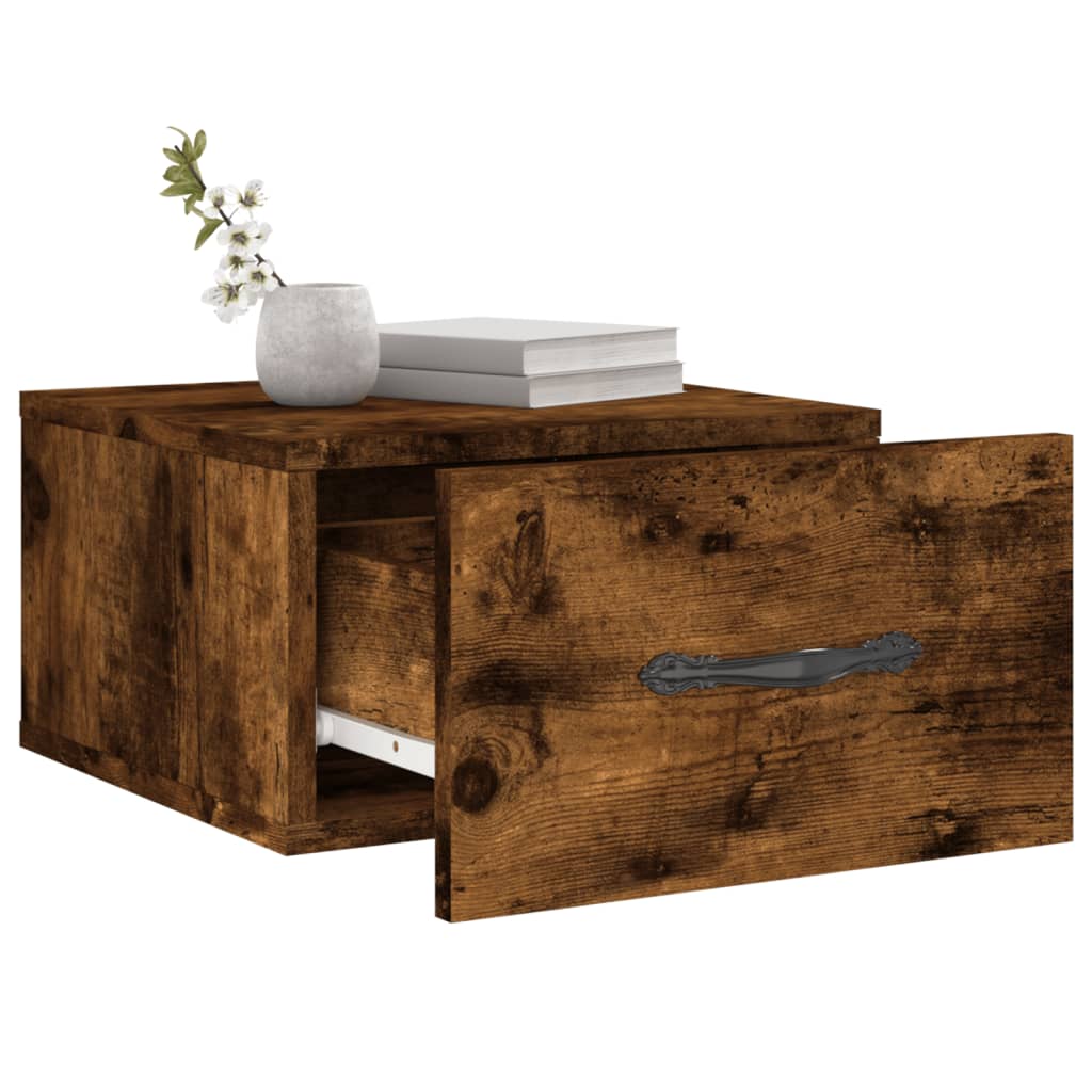 Nachtkastjes 2 st wandgemonteerd 35x35x20 cm gerookt eikenkleur is nu te koop bij PeponiXL, paradijselijk wonen!