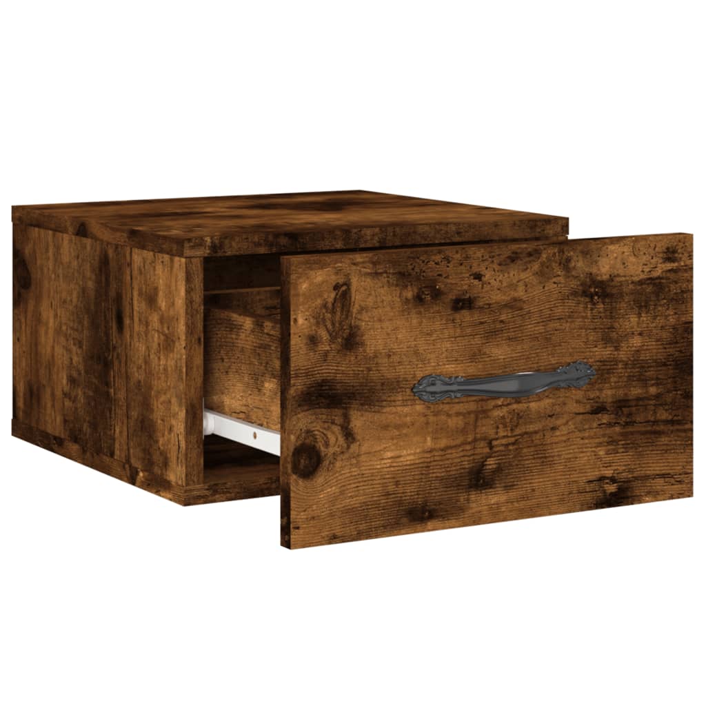 Nachtkastjes 2 st wandgemonteerd 35x35x20 cm gerookt eikenkleur is nu te koop bij PeponiXL, paradijselijk wonen!