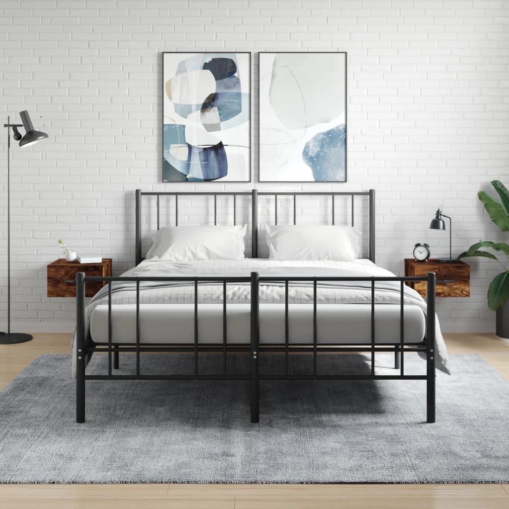 Nachtkastjes 2 st wandgemonteerd 35x35x20 cm gerookt eikenkleur is nu te koop bij PeponiXL, paradijselijk wonen!