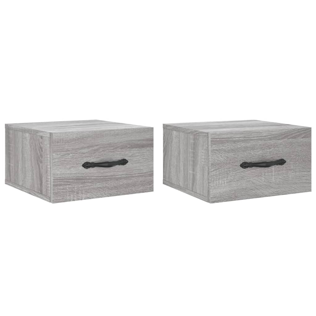 Nachtkastjes 2 st wandgemonteerd 35x35x20 cm grijs sonoma eiken is nu te koop bij PeponiXL, paradijselijk wonen!