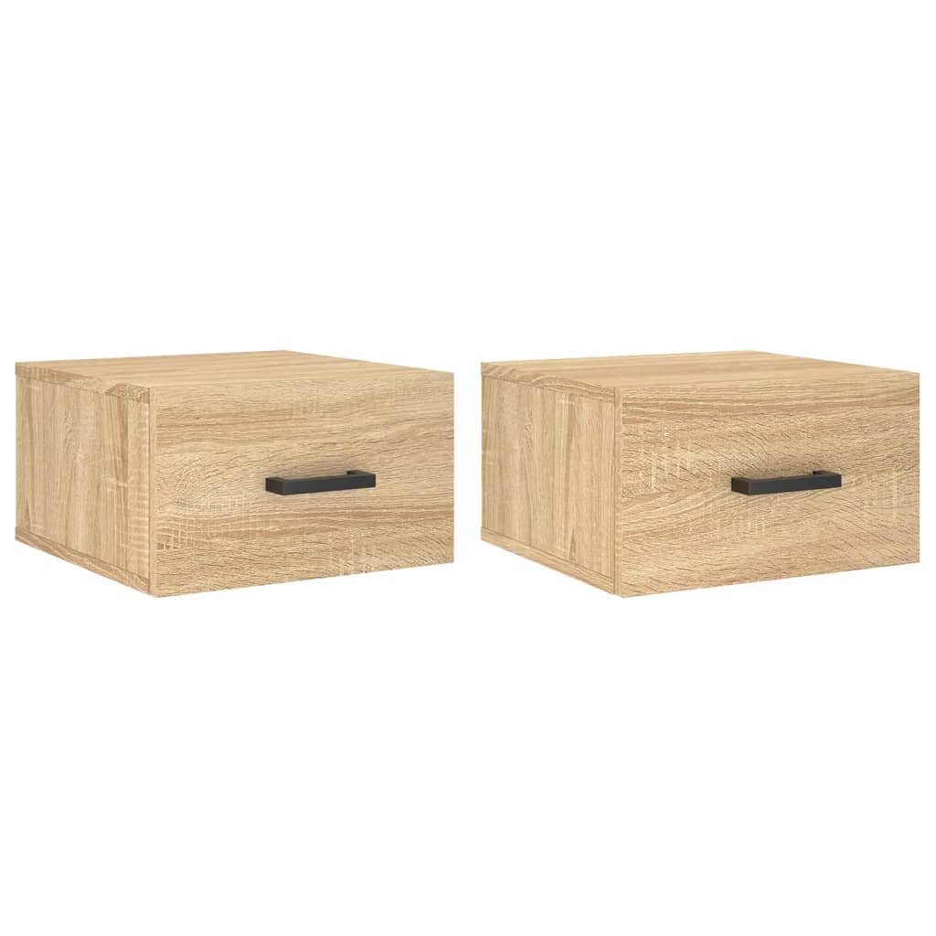 Nachtkastjes 2 st wandgemonteerd 35x35x20 cm sonoma eikenkleur is nu te koop bij PeponiXL, paradijselijk wonen!