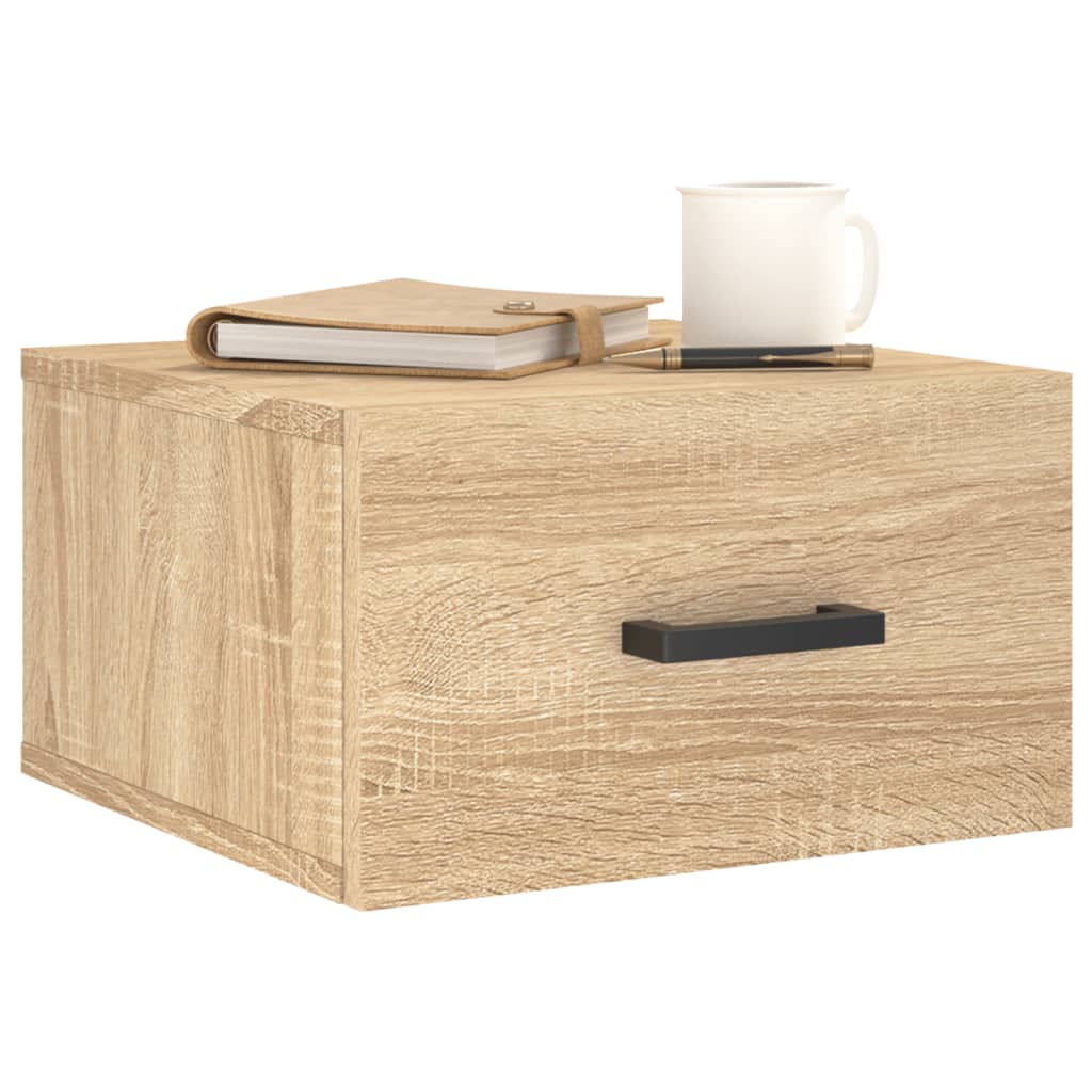 Nachtkastjes 2 st wandgemonteerd 35x35x20 cm sonoma eikenkleur is nu te koop bij PeponiXL, paradijselijk wonen!