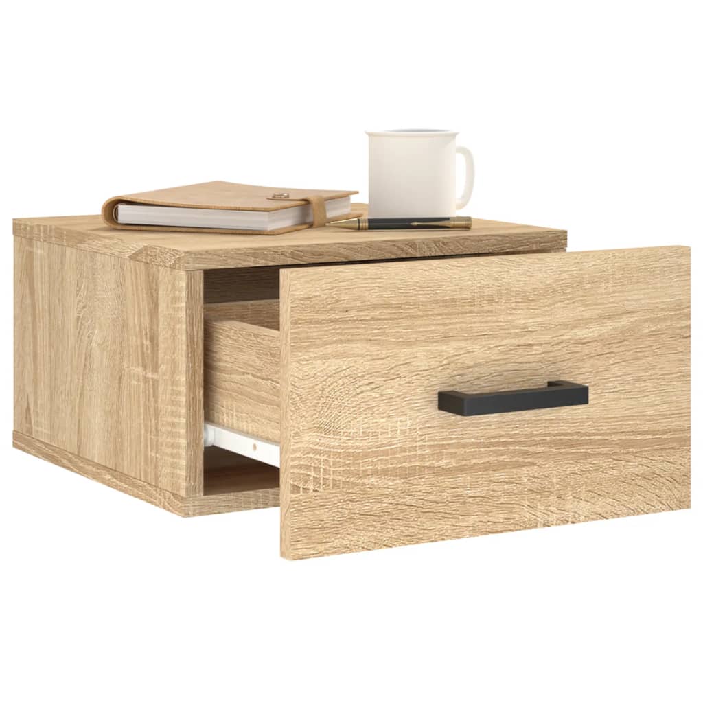 Nachtkastjes 2 st wandgemonteerd 35x35x20 cm sonoma eikenkleur is nu te koop bij PeponiXL, paradijselijk wonen!