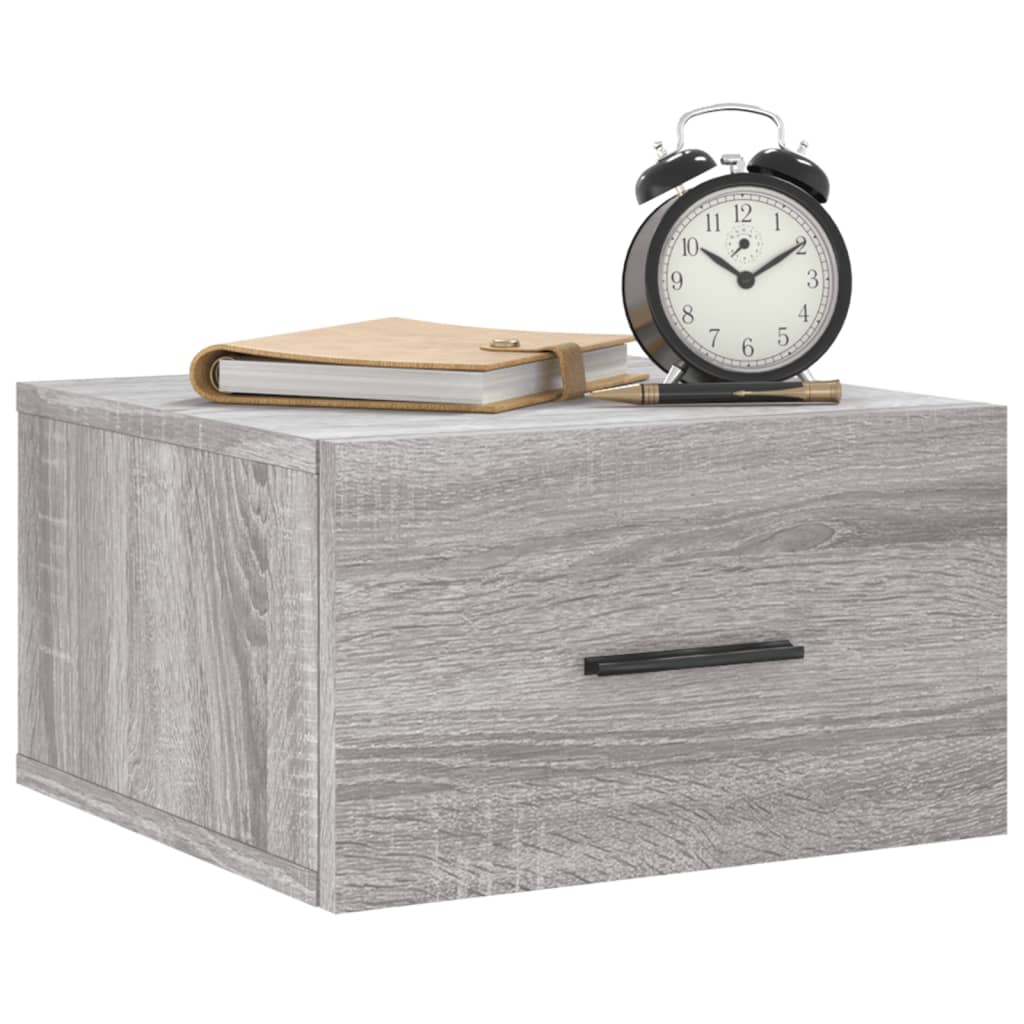 Nachtkastje wandgemonteerd 35x35x20 cm grijs sonoma eikenkleur is nu te koop bij PeponiXL, paradijselijk wonen!