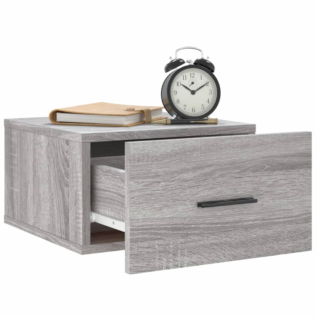 Nachtkastje wandgemonteerd 35x35x20 cm grijs sonoma eikenkleur is nu te koop bij PeponiXL, paradijselijk wonen!