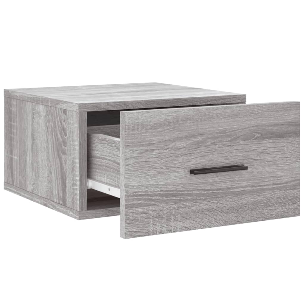Nachtkastje wandgemonteerd 35x35x20 cm grijs sonoma eikenkleur is nu te koop bij PeponiXL, paradijselijk wonen!