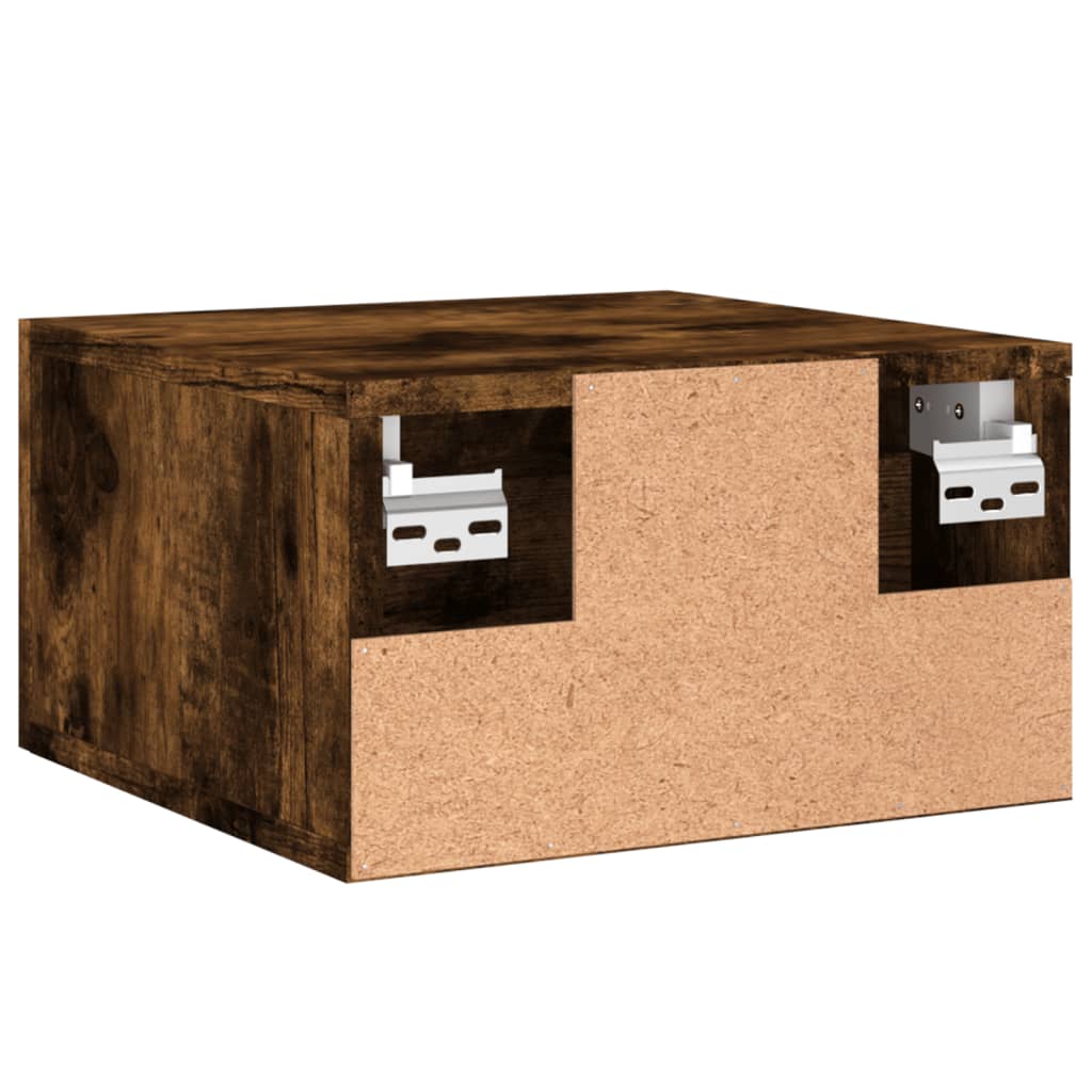 Nachtkastje wandgemonteerd 35x35x20 cm gerookt eikenkleurig is nu te koop bij PeponiXL, paradijselijk wonen!