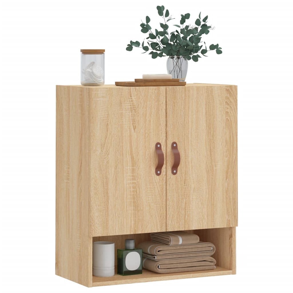 Wandkast 60x31x70 cm bewerkt hout sonoma eikenkleurig is nu te koop bij PeponiXL, paradijselijk wonen!