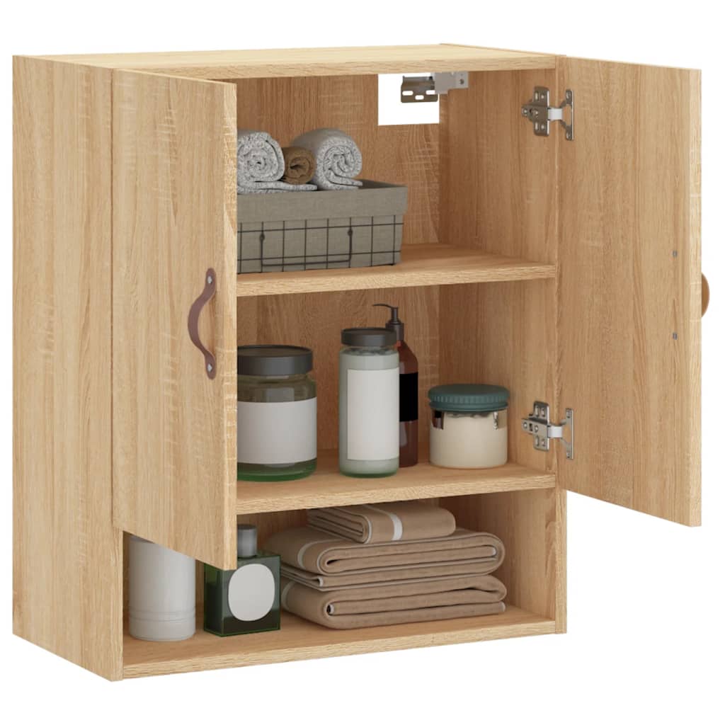 Wandkast 60x31x70 cm bewerkt hout sonoma eikenkleurig is nu te koop bij PeponiXL, paradijselijk wonen!