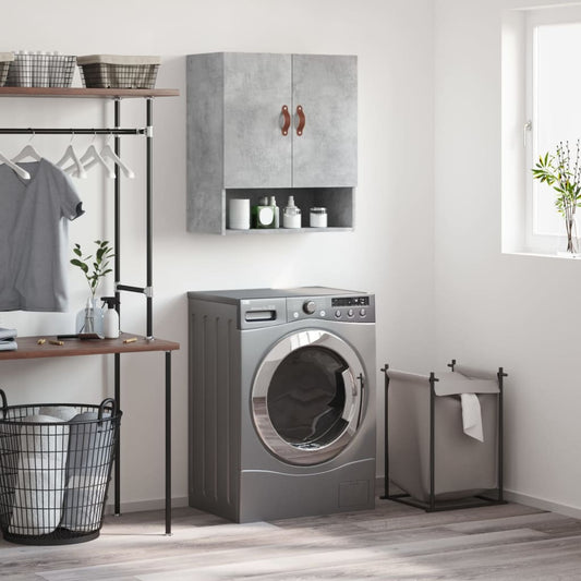 Wandkast 60x31x70 cm bewerkt hout betongrijs is nu te koop bij PeponiXL, paradijselijk wonen!