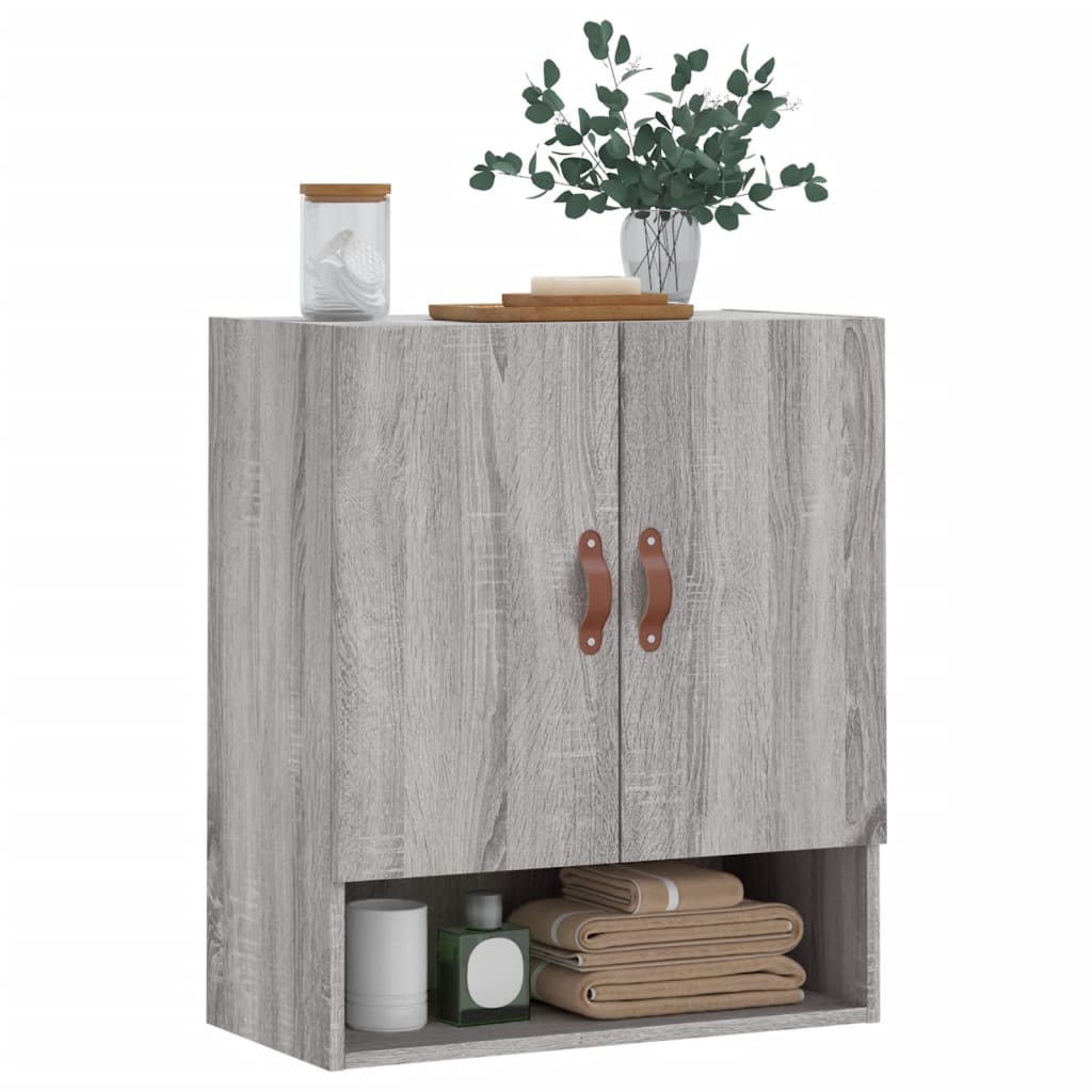 Wandkast 60x31x70 cm bewerkt hout grijs sonoma eikenkleurig is nu te koop bij PeponiXL, paradijselijk wonen!