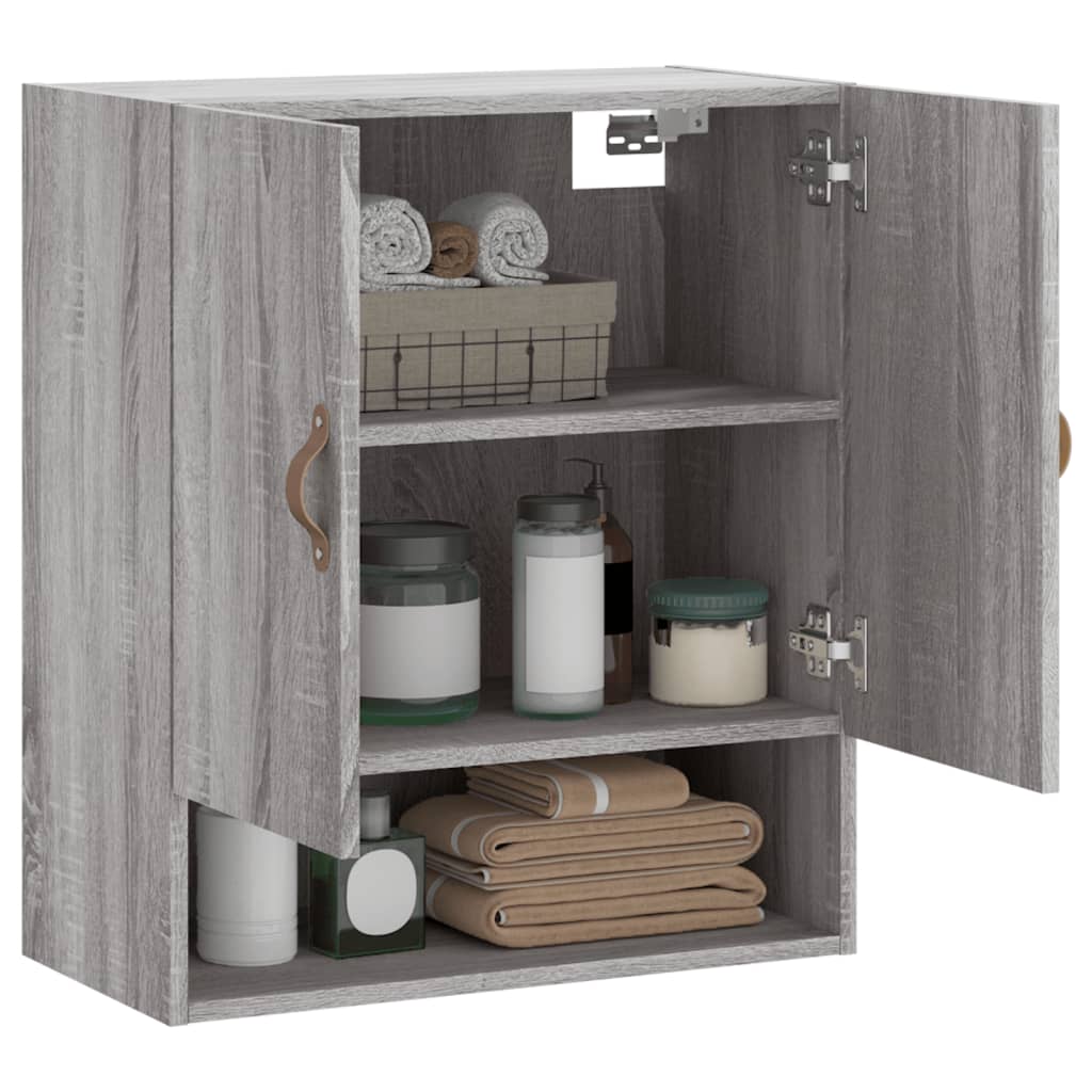 Wandkast 60x31x70 cm bewerkt hout grijs sonoma eikenkleurig is nu te koop bij PeponiXL, paradijselijk wonen!