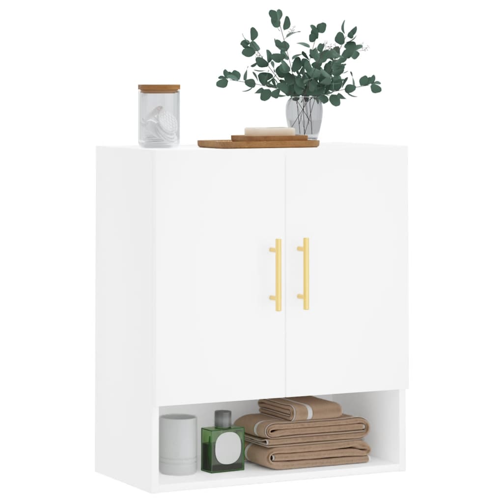 Wandkast 60x31x70 cm bewerkt hout wit is nu te koop bij PeponiXL, paradijselijk wonen!
