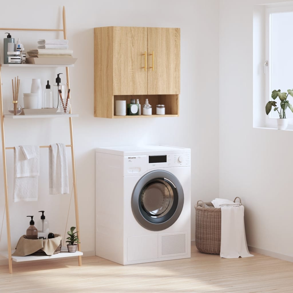 Wandkast 60x31x70 cm bewerkt hout sonoma eikenkleurig is nu te koop bij PeponiXL, paradijselijk wonen!