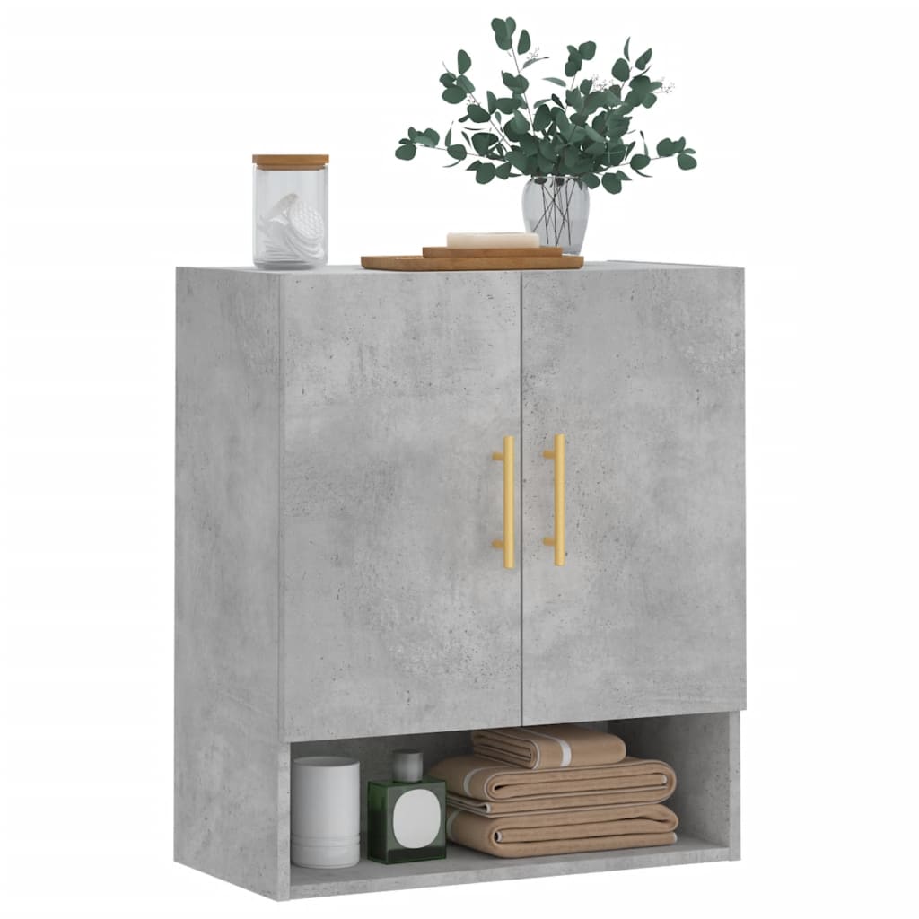 Wandkast 60x31x70 cm bewerkt hout betongrijs is nu te koop bij PeponiXL, paradijselijk wonen!