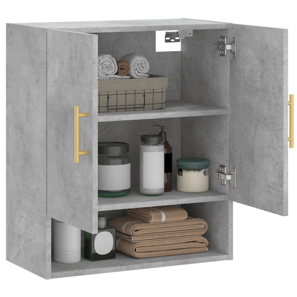 Wandkast 60x31x70 cm bewerkt hout betongrijs is nu te koop bij PeponiXL, paradijselijk wonen!