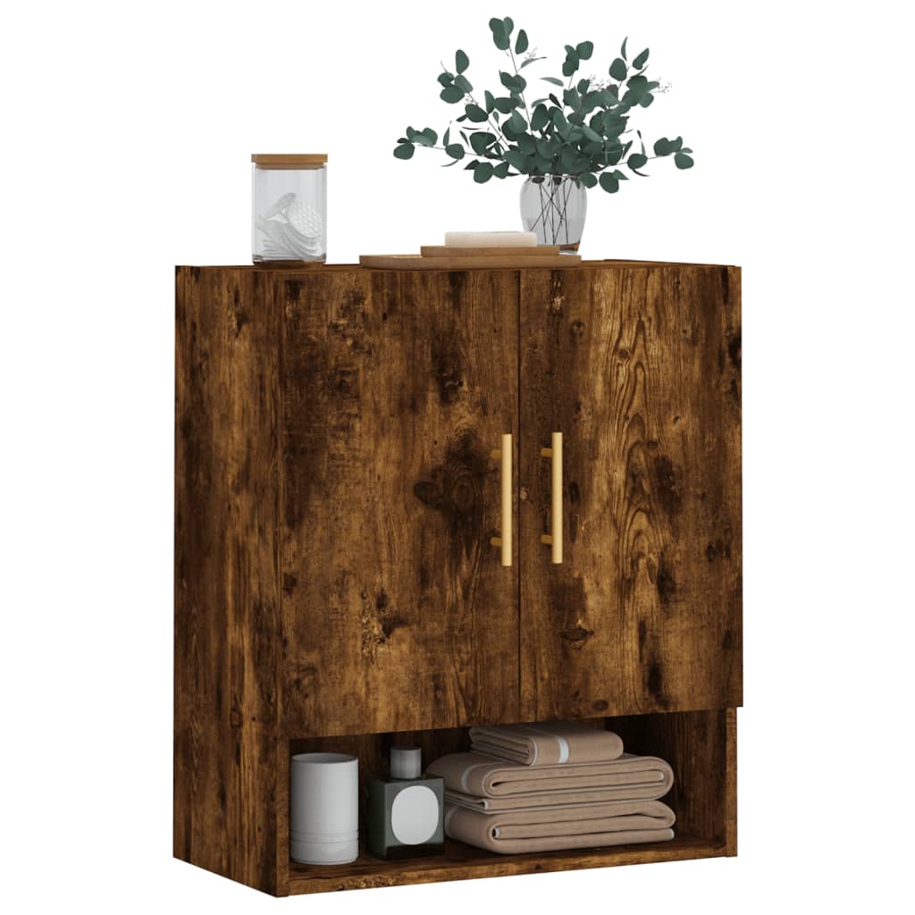 Wandkast 60x31x70 cm bewerkt hout gerookt eikenkleurig is nu te koop bij PeponiXL, paradijselijk wonen!