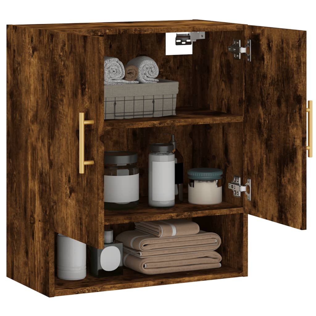 Wandkast 60x31x70 cm bewerkt hout gerookt eikenkleurig is nu te koop bij PeponiXL, paradijselijk wonen!