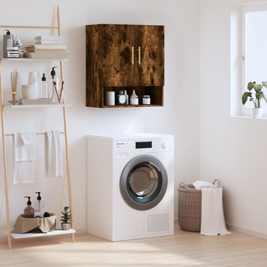 Wandkast 60x31x70 cm bewerkt hout gerookt eikenkleurig is nu te koop bij PeponiXL, paradijselijk wonen!