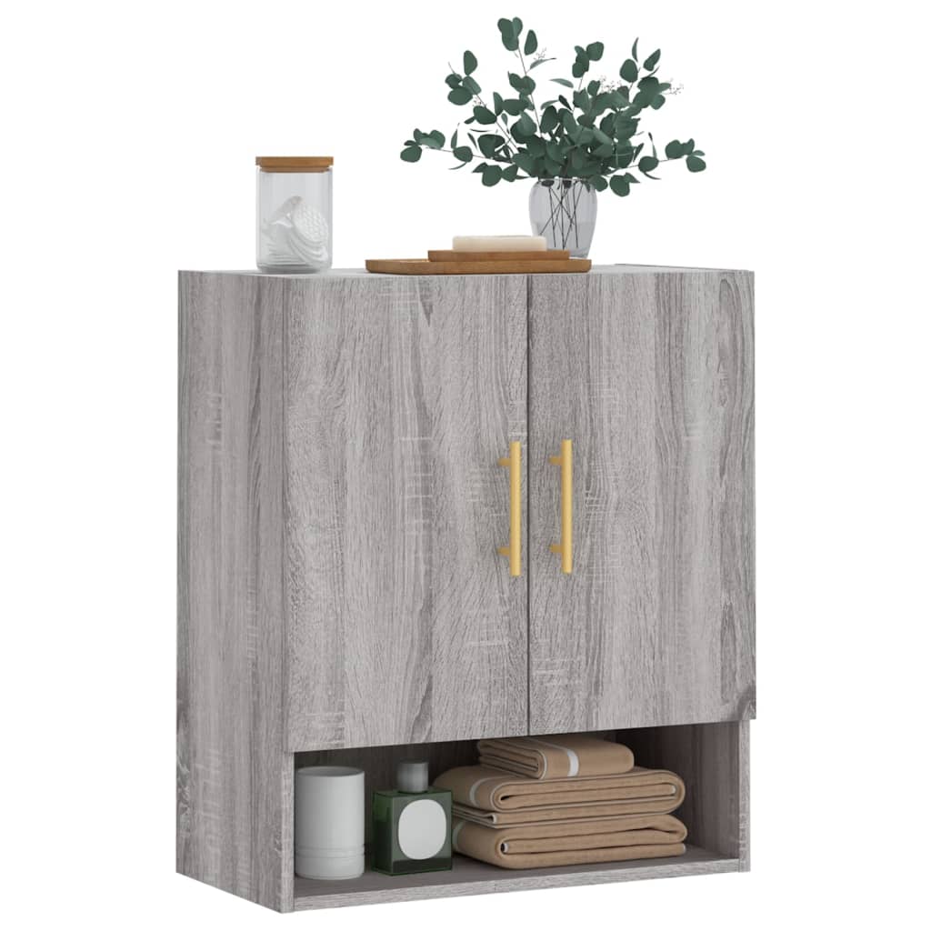 Wandkast 60x31x70 cm bewerkt hout grijs sonoma eikenkleurig is nu te koop bij PeponiXL, paradijselijk wonen!