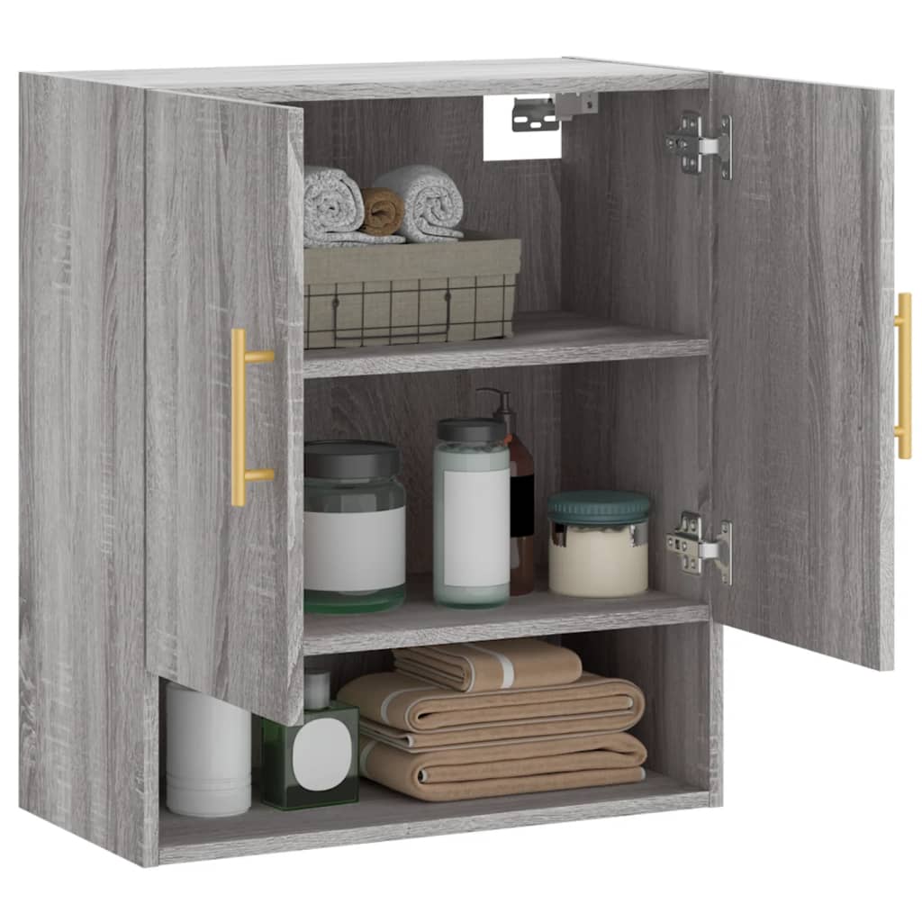 Wandkast 60x31x70 cm bewerkt hout grijs sonoma eikenkleurig is nu te koop bij PeponiXL, paradijselijk wonen!