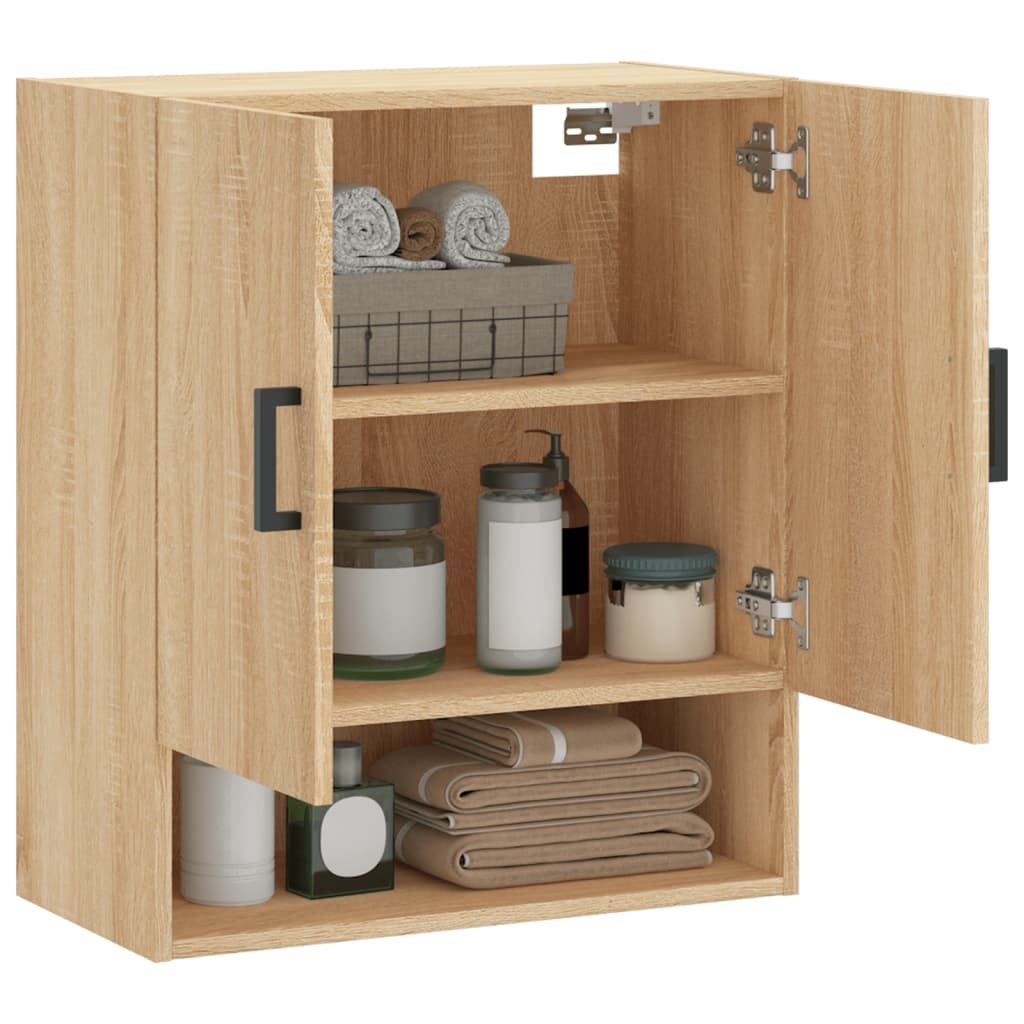 Wandkast 60x31x70 cm bewerkt hout sonoma eikenkleurig is nu te koop bij PeponiXL, paradijselijk wonen!