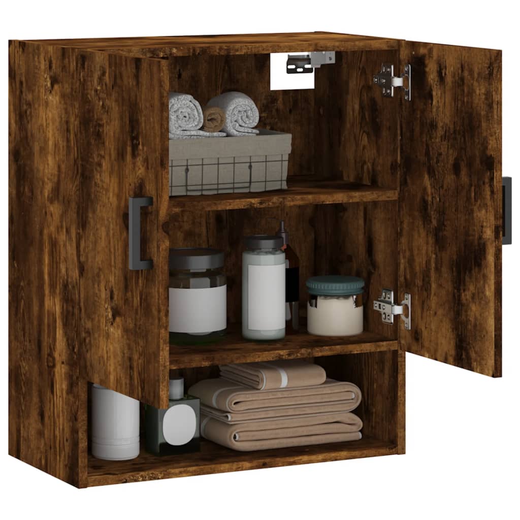 Wandkast 60x31x70 cm bewerkt hout gerookt eikenkleurig is nu te koop bij PeponiXL, paradijselijk wonen!