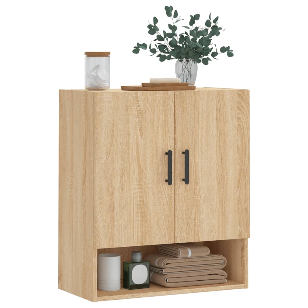 Wandkast 60x31x70 cm bewerkt hout sonoma eikenkleurig is nu te koop bij PeponiXL, paradijselijk wonen!